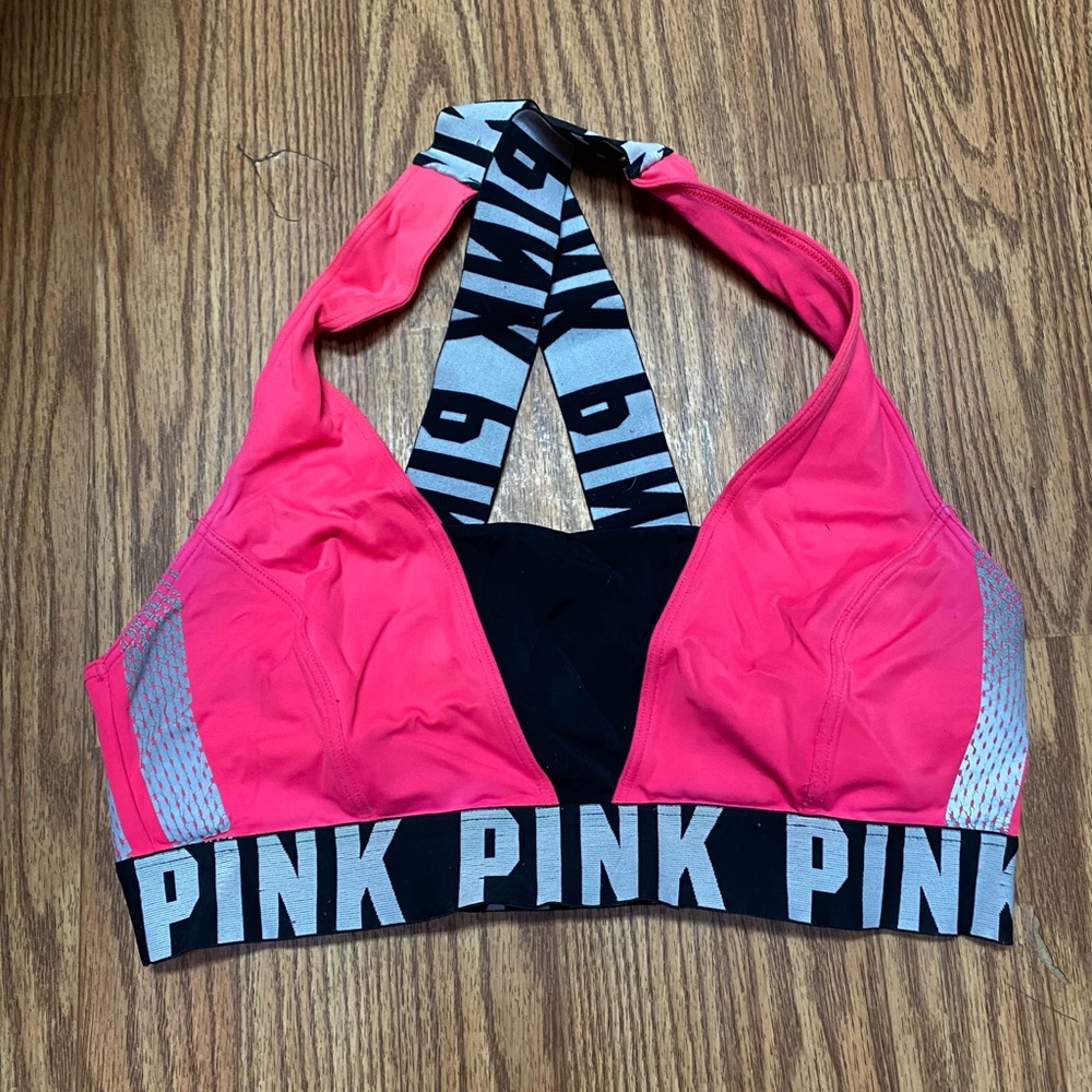 Womens Victoria Secret Pink ultimate racerback sports reflective medium